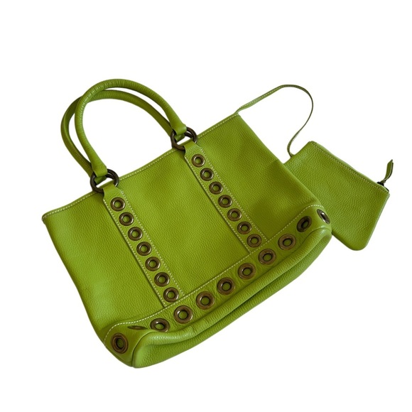 Isabella Fiore Bright Green Genuine leather shoulder bag with pouch - Picture 2 of 14